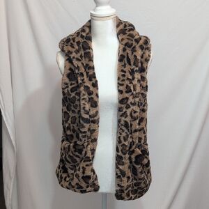 Love Tree Brown Leopard Print Teddy Jacket
